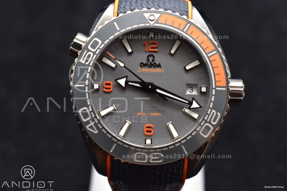 Edition Bezel Trendsetting Planet Orange SS Clone 43.5mm Best A8900 Gray on V 1010 Super VSF Ocean 1:1 Dial Black Strap Nylon 0220